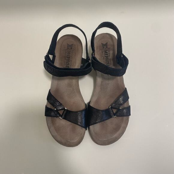 Mephisto Sandal Wedges Women’s‎ size 11 Black and Brown - Picture 1 of 8